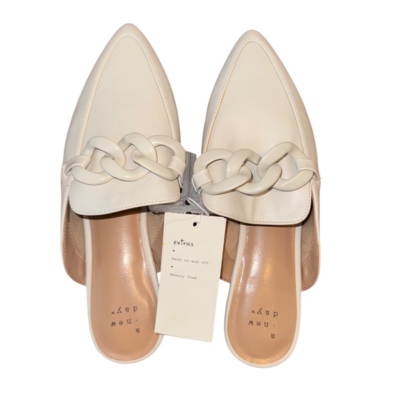 NWT A New Day Amber Slip-On Mule Flats Braided Woven Criss-Cross Chain Loafer - Picture 5 of 7